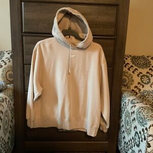 Nike Beige Hoodie with White Logo